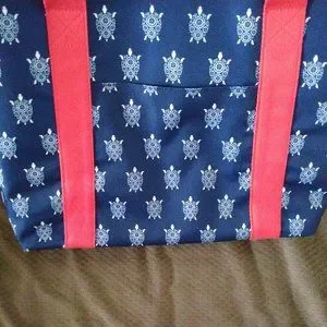 ❤️VERA BRADLEY  SEA TURTLES PATTERN  Cooler Tote Shopper Bag Purse - Retired Vera Bradley Insulated Tote Bag Large Cooler Nautical Turtle  main image 4